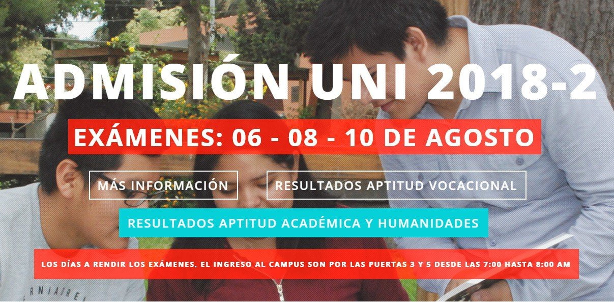 Examen de admisión 2018 de la UNI mira aquí los resultados En Línea