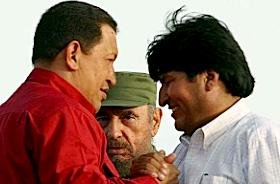 Chávez, Fidel y Evo