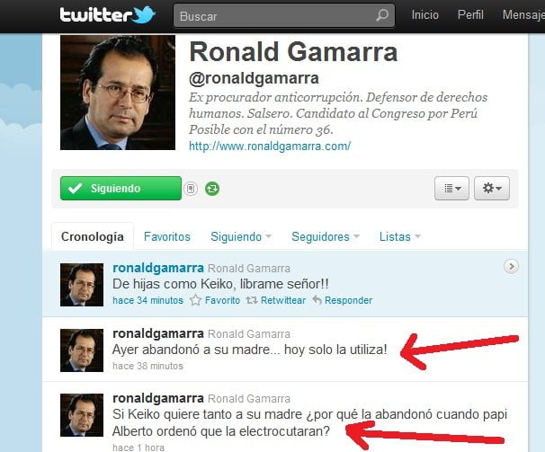 Twitter Ronald Gamarra