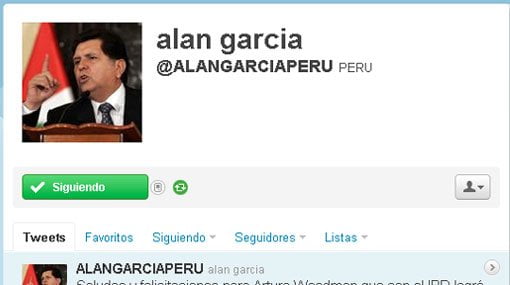 Alan García en la onda Twitter