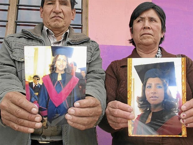 Padres de peruana Erika Soria encontrada en crucero Costa Concordia