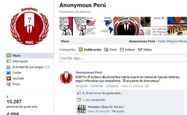 Anonymous Perú desmiente difusión de mensajes de texto del caso Fefer