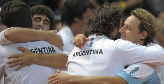 Argentina celebra el pase a cuartos de final del Grupo Mundial de la Copa Davis