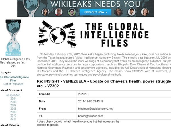 Captura: Otra de Wikileaks