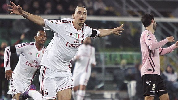 AC Milan goleó 4-0 al Palermo con hat-trick de Ibrahimovic