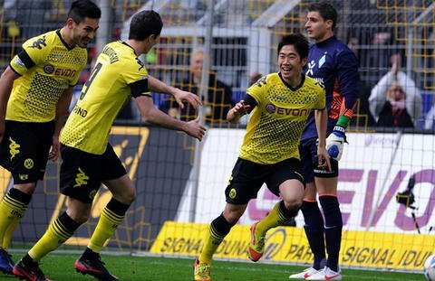 Kagawa anotó el gol del triunfo del Dortmund sobre Werder Bremen