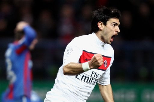 Javier Pastore fue figura al marcar los dos goles en el empate del PSG 2-2 contra el Caen