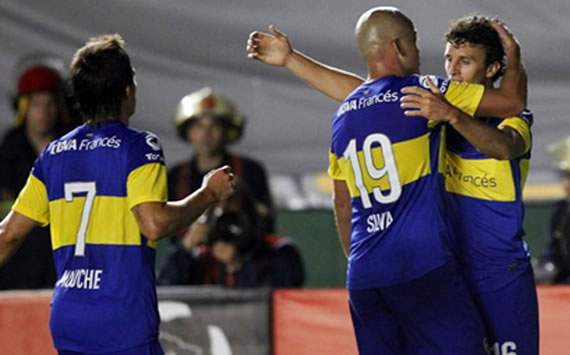 Sánchez Miño anota el 2-0 final. Boca ganó al Fluminense y ambos clasificaron a octavos de la Copa