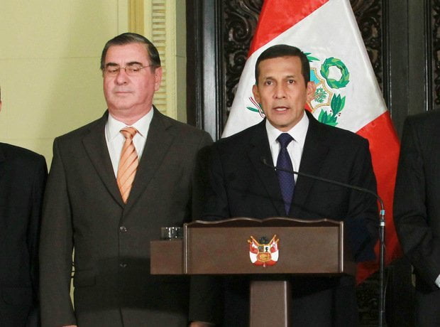 Primer Ministro Óscar Valdés y Ollanta Humala
