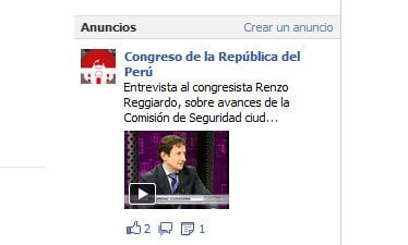 El anuncio del Congreso en Facebook