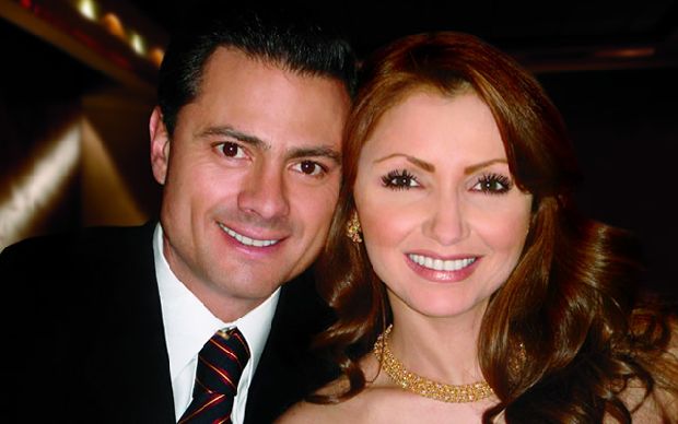 Enrique Peña Nieto, presidente electo y su esposa "Gaviota"