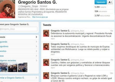 Twitter de Gregorio Santos