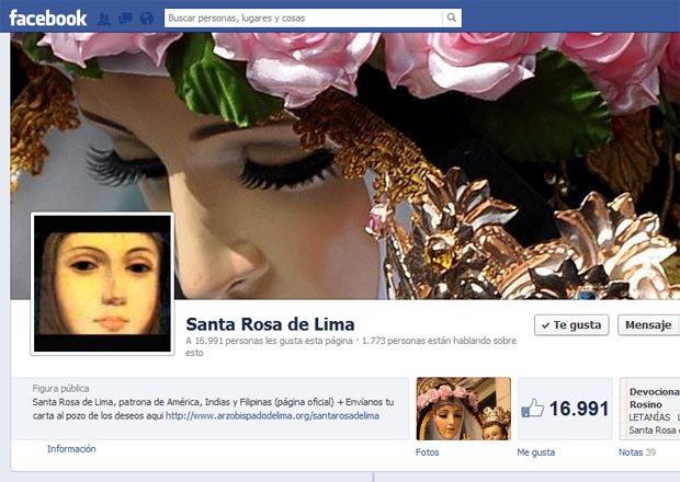 Cuenta Facebook de Santa Rosa de Lima