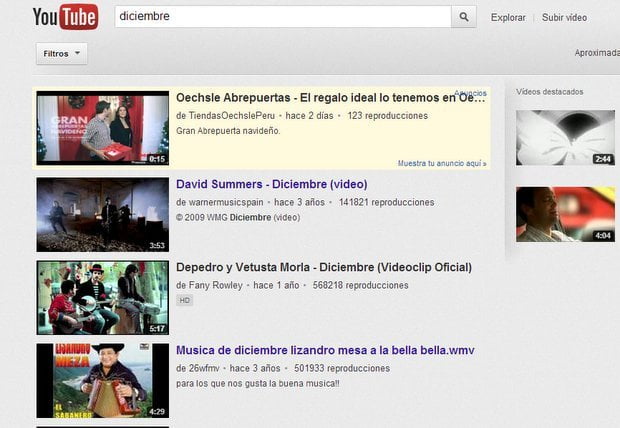 Diciembre en Youtube