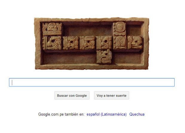 Doodle de Google sobre el fin del 13er Baktún de los Mayas