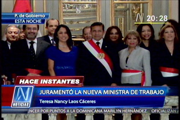 Nancy Laos, junto a Ollanta Humala y la Primera Dama Nadine Heredia