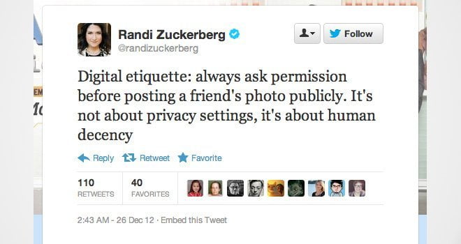 La queja de Randi Zuckerberg en Twitter