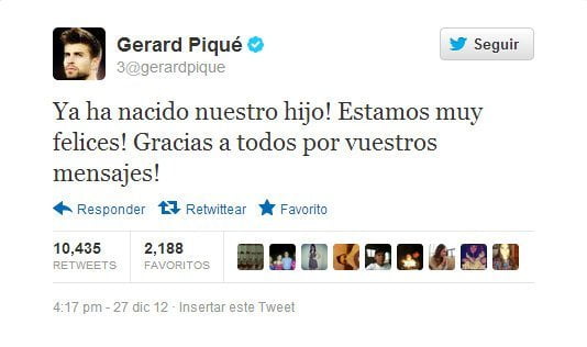 El anuncio de Gerard Piqué es TT en Twitter