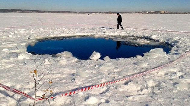 El lago donde se buscan restos de meteorito (RT)