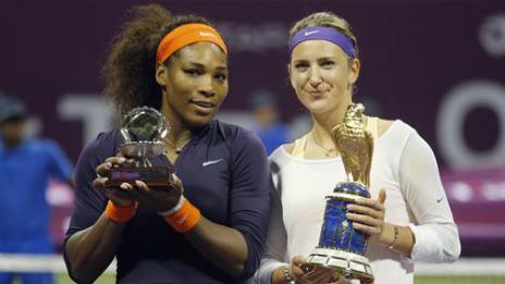 Azarenka se consagró nuevamente en Doha al derrotar a Serena Williams, quien mañana será la número uno del ranking femenino.