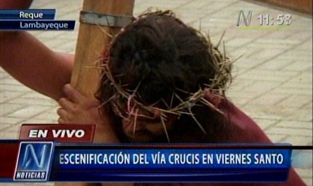 En Lambayeque escenifican sacrificio de Jesús (Canal N)