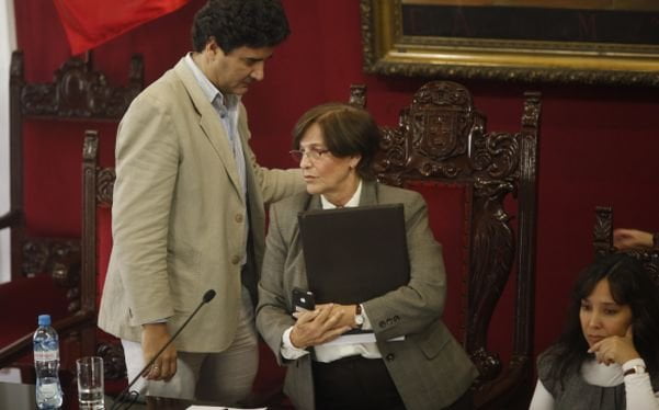 Susana Villarán y teniente alcalde Eduardo Zegarra quien sería revocado