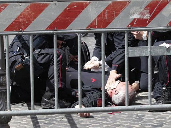 Tres heridos por tiroteo durante asunción de primer ministro de Italia