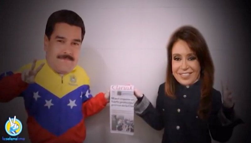 Videomontaje de Maduro y Cristina por escasez de papel higiénico