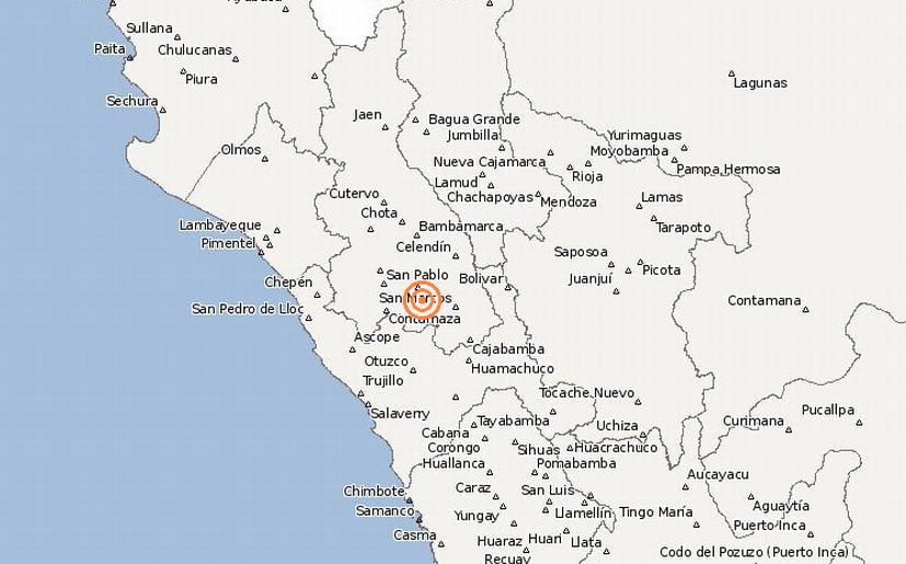 Sismo de 4 grados sacudió Bambamarca en Cajamarca