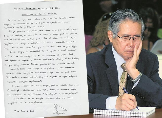 Alberto Fujimori: "Vivo etapa post NO INDULTO y escribiré autobiografía"