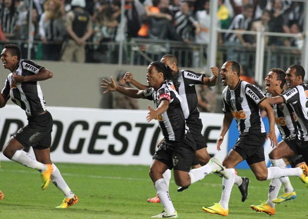 Atlético Mineiro de Brasil celebra su pase a la final de la Copa Libertadores.