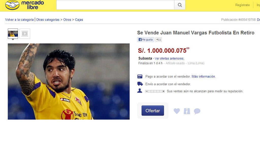 Oferta hilarante: "Loco" Vargas vale S/. 1'000.000 en Internet