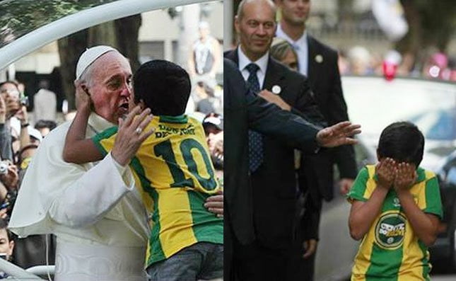 Emotivo: El Papa Francisco llora de emoción junto a niño brasileño