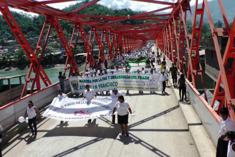 El Vraem marcha por la paz y contra la violencia narcoterrorista