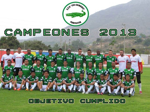 El club Los Caimanes de Puerto Eten (Lambayeque) cumplió el objetivo de ascender a la primera división del fútbol peruano, campeonato que jugará desde el 2014.