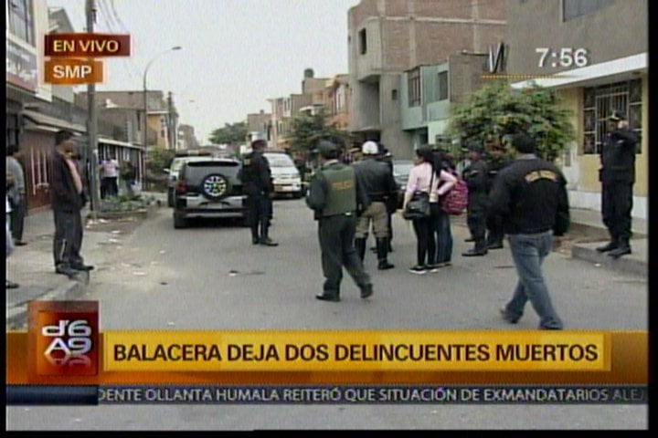 Dos delincuentes vestidos de policías mueren tras balacera en SMP