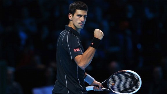 Djokovic celebró nuevo triunfo ante Federer.