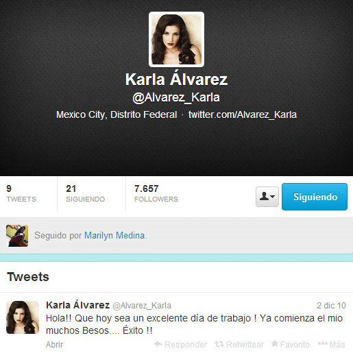 Famosos expresan en Twitter condolencias por muerte de mexicana Karla Álvarez