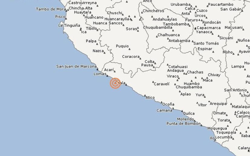 Sismo de 5.0 grados se sintió en la provincia de Caravelí en Arequipa