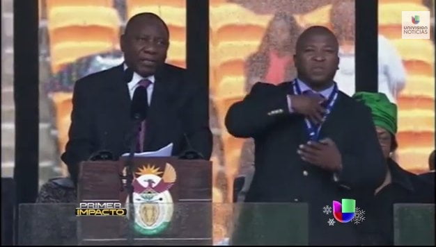Funelares de Nelson Mandela: Falso interprete dice ser campeón en señas