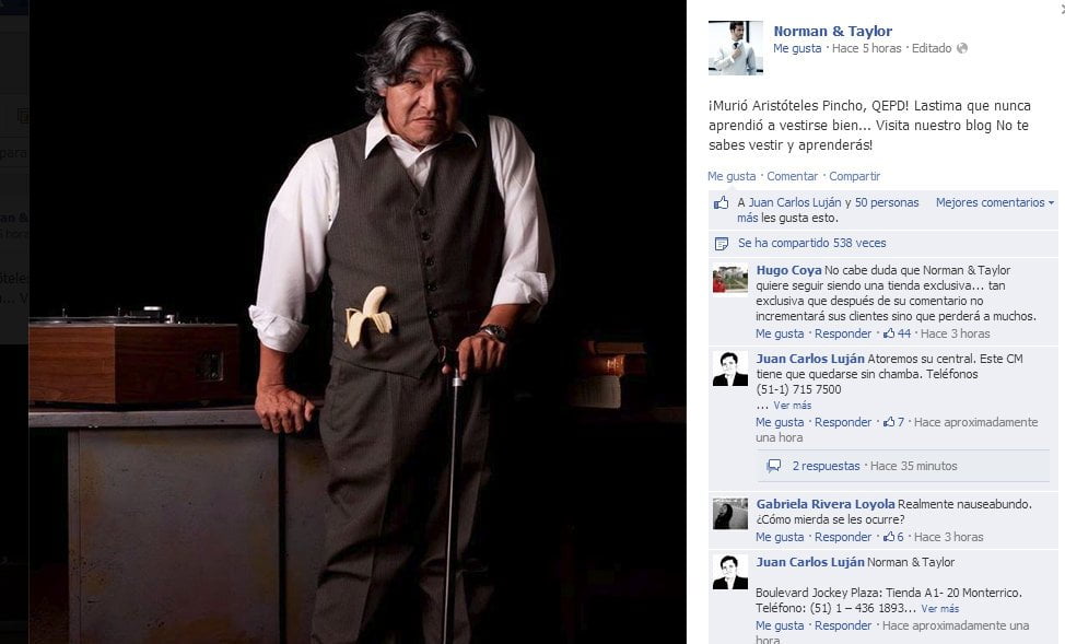 Publican desatinado post en Facebook tras muerte de Aristóteles Picho