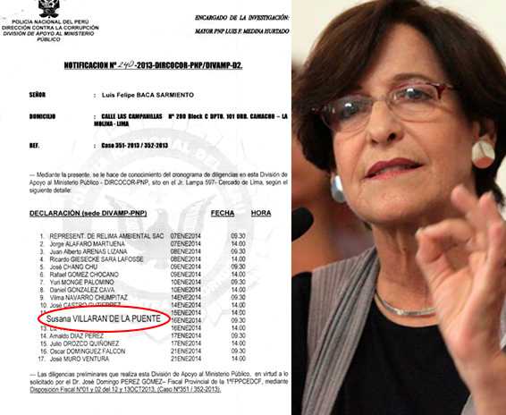 Fiscalía cita a Susana Villarán para el 16 de enero por caso Relima