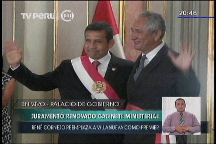 Ollanta Humala juramenta a nuevo primer ministro René Cornejo