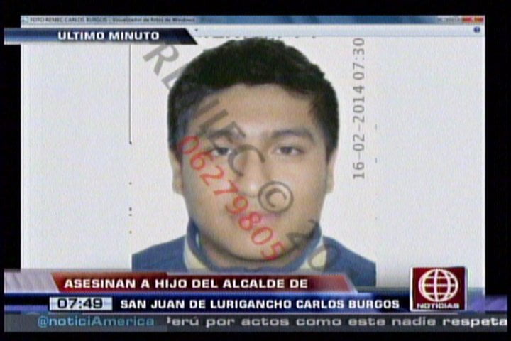 Asesinan al hijo del alcalde de SJL Carlos Burgos