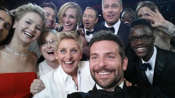 El selfie de Ellen en el Óscar es el más retuiteado de la historia