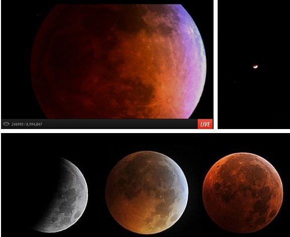 [VIDEOS] Así se vio el eclipse y la Luna roja en todo el mundo