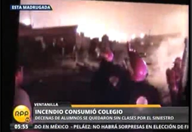 Gran incendio arrasó escuela en Ventanilla y denuncian que fue provocado