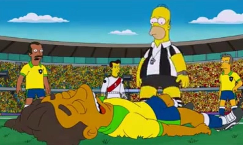 Foto Fox / [VIDEO] Brasil 2014 y los Simpson: Neymar se lesiona y Homero no le cree