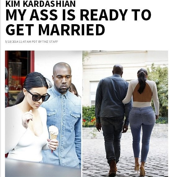 [FOTO tmz] Kim Kardashian: Este trasero está listo para el matrimonio