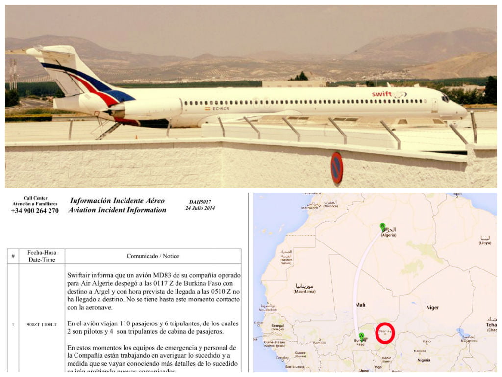 Avión con 110 personas de Air Algerie desaparece sobre África